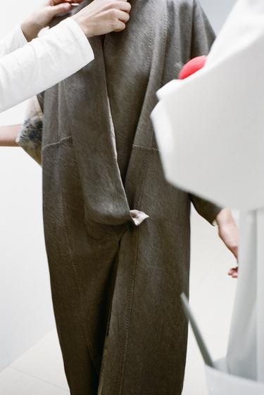 PRINTED COAT ZW COLLECTION - Light brown by Zara - Image 1