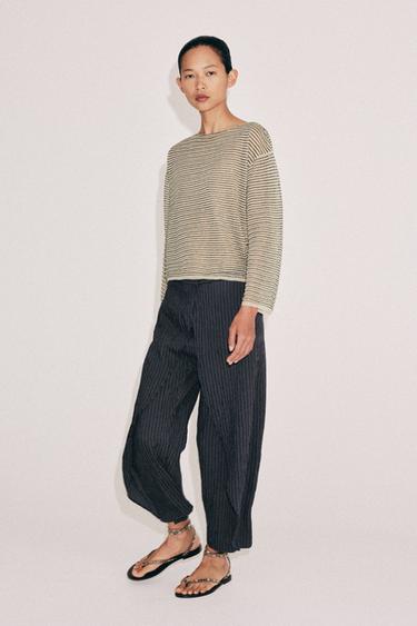 ПАНТАЛОН ТИП ПАРЕО НА РАЙЕТА ZW COLLECTION - Морскосин от Zara