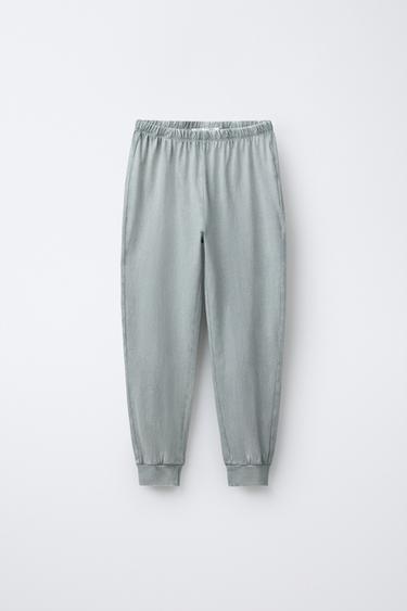 6-14 ANS/ PYJAMA EFFET DÉLAVÉ INSCRIPTION BRODÉE - Gris de Zara - Image 3