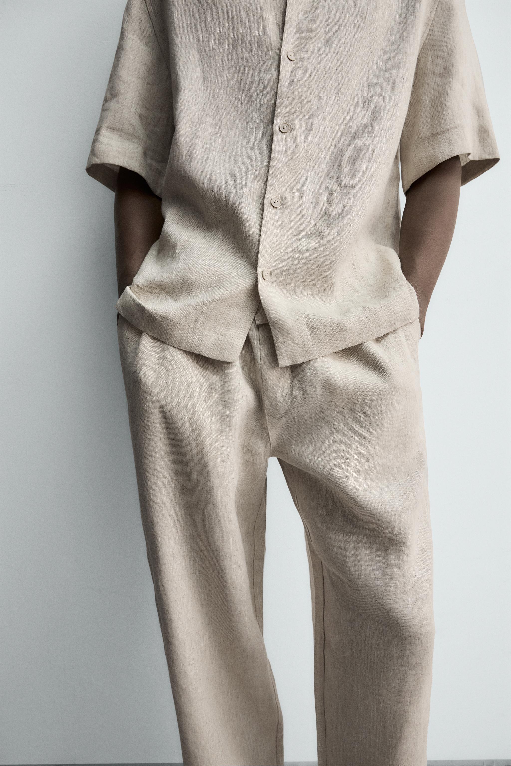 RELAXED FIT 100% LINEN PANTS - thumbnail 5