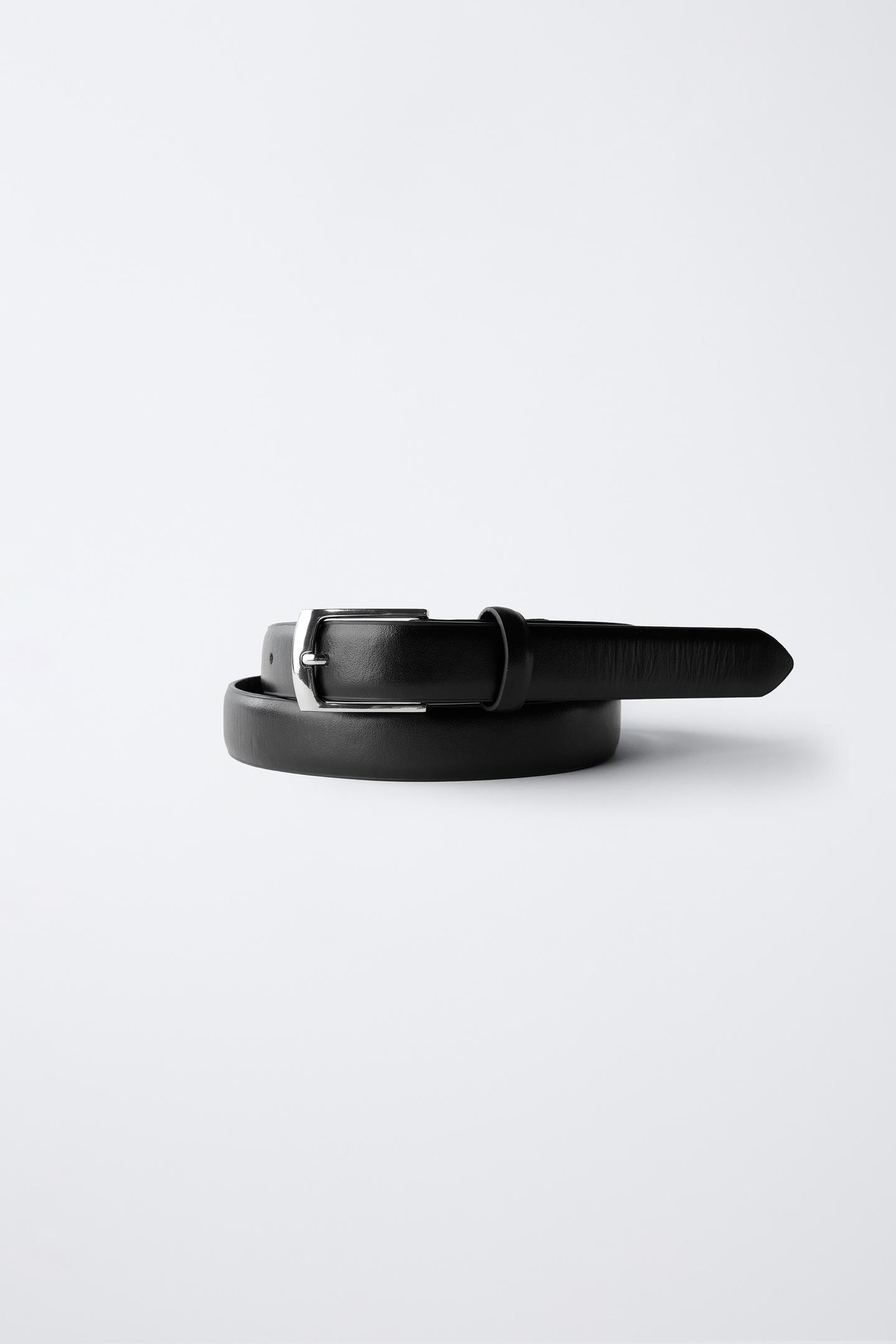 Детский ремень Zara Leather Belt, цвет: Чёрный