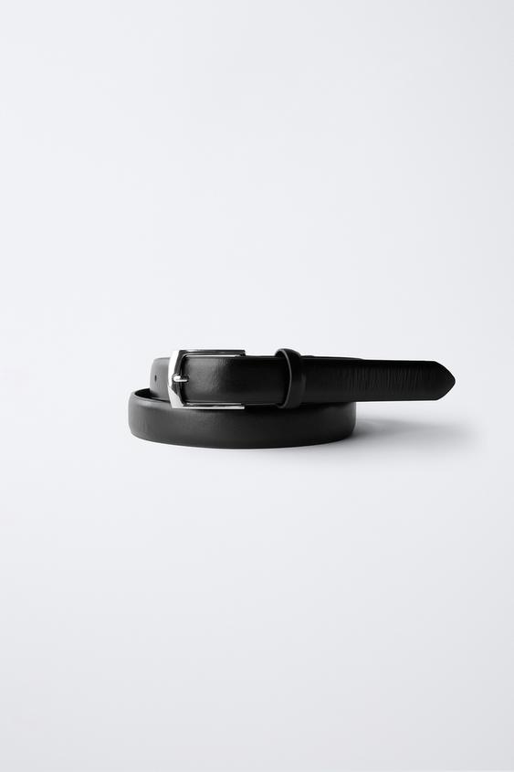 Zara LEATHER BELT - Black - Image 0