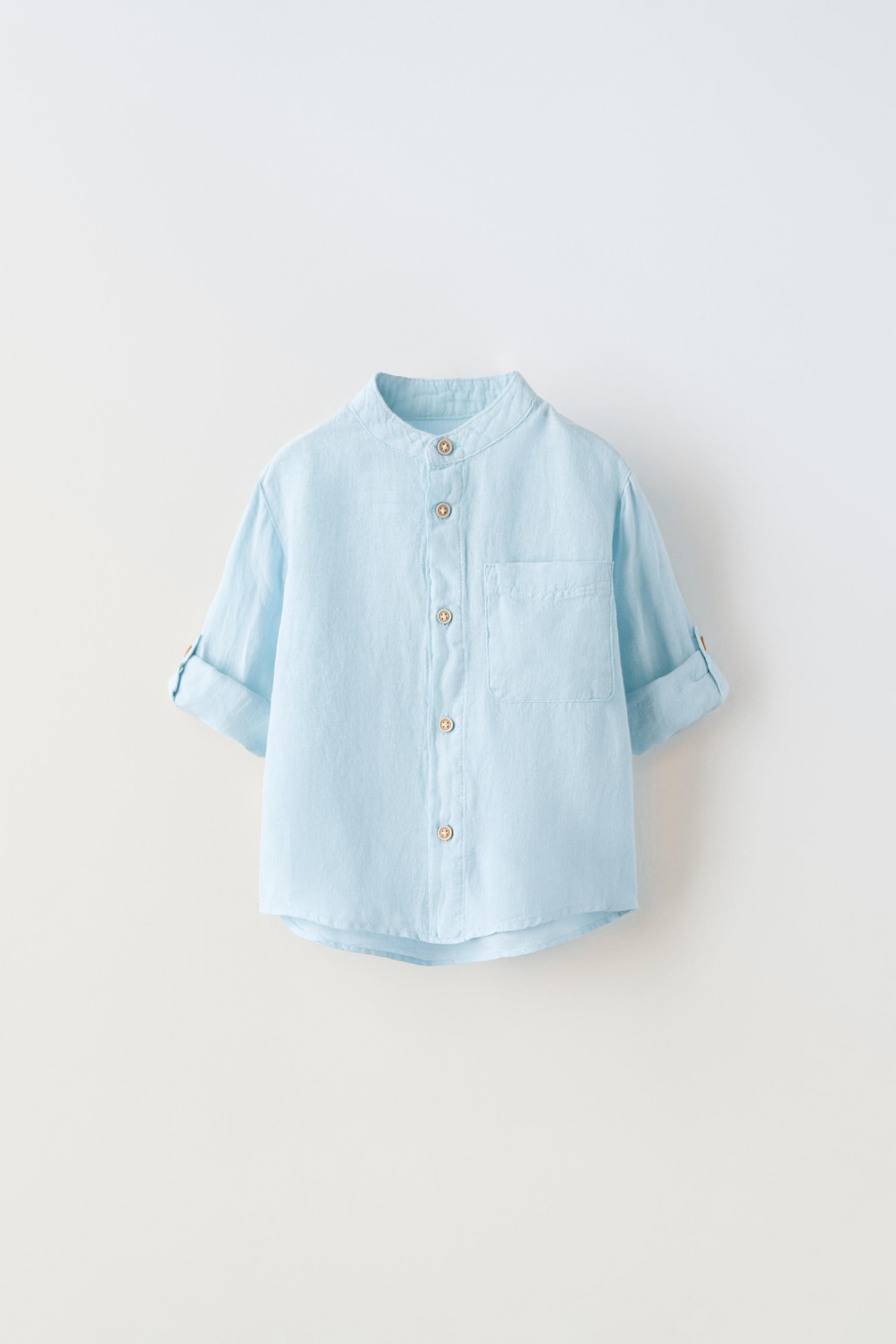 Zara baby boy cotton linen hawaiian cheapest shirts