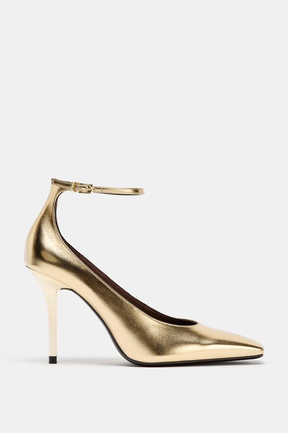 METALLIC EFFECT HEELS from Zara - $79.90