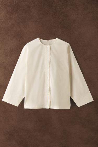 OPENWORK COTTON SHIRT - Ecru by Zara - Image 5