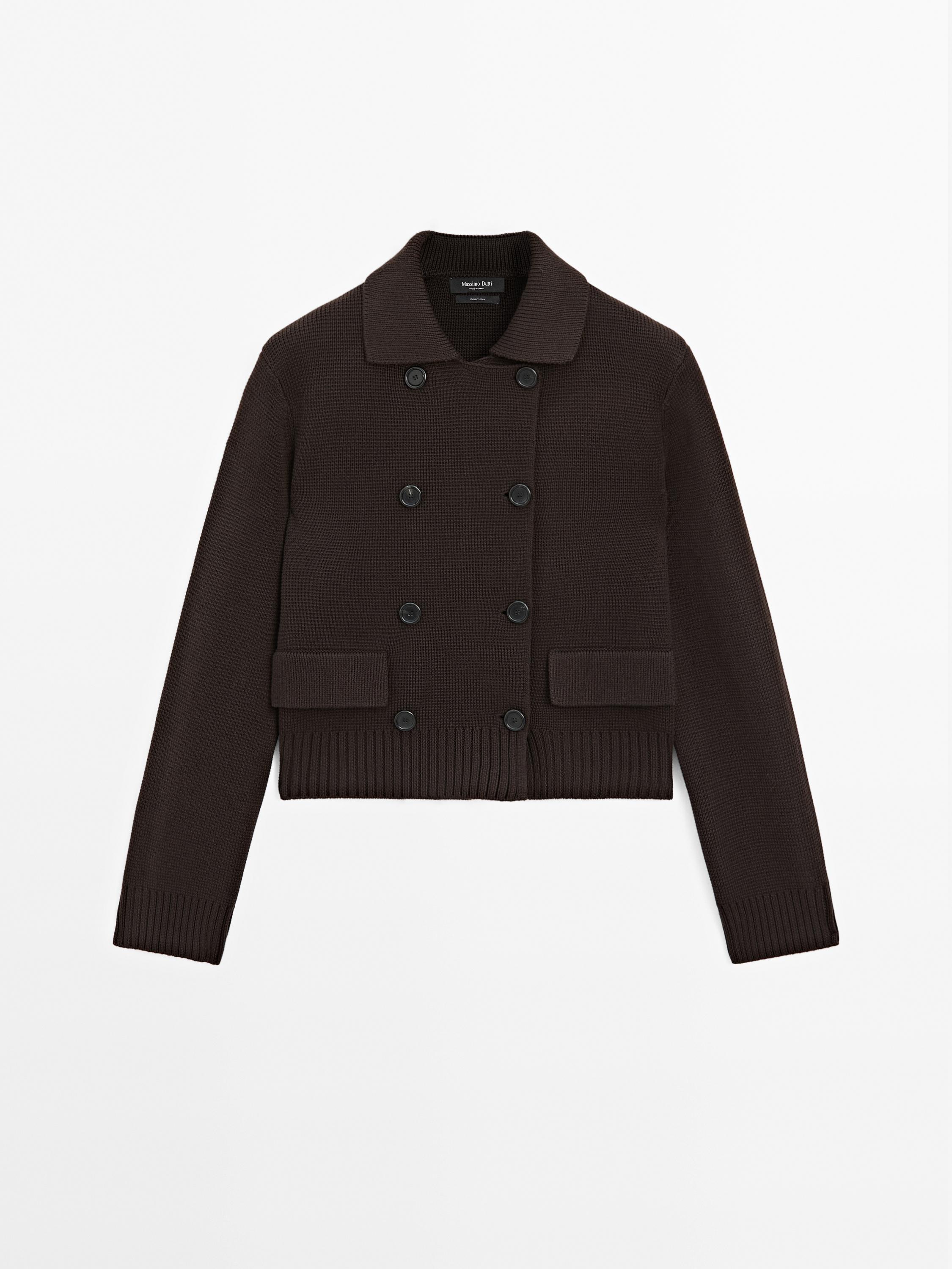 Gilet en maille à double boutonnage 100 % coton