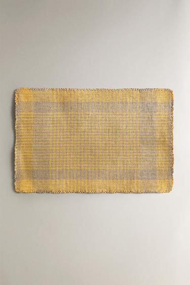 SET DE TABLE PAPIER CARREAUX - Jaune de Zara