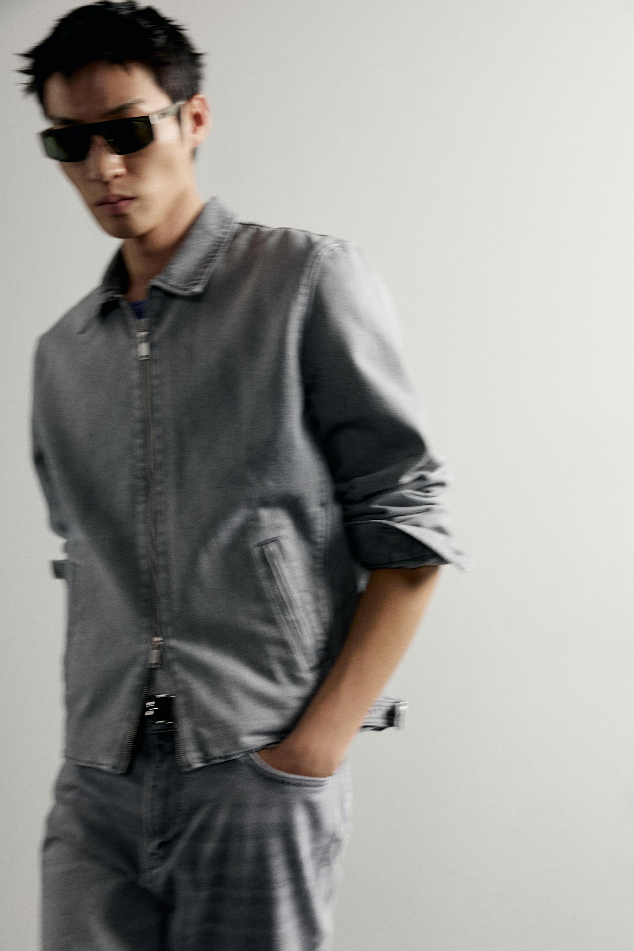 ジップウォッシュ デニムジャケット - グレー | ZARA Japan / 日本