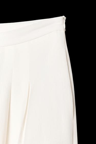 WEITE HOSE MIT BUNDFALTEN - Cremefarben von Zara