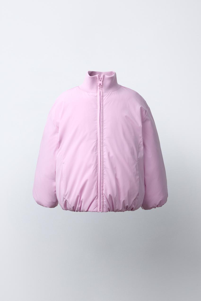 撥水加工入りパフジャケット - ピンク | ZARA Japan / 日本