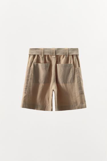 100% LINEN COMBINED BERMUDA SHORTS - LIMITED EDITION - Beige by Zara - Image 5