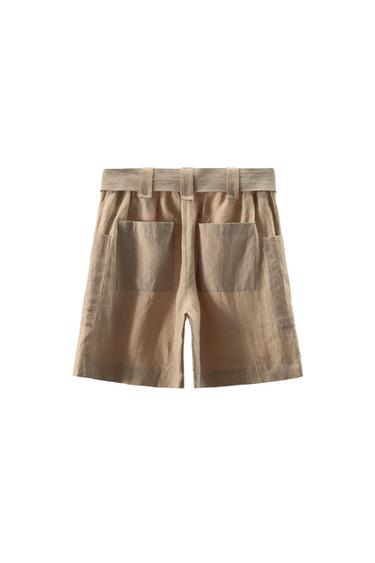BERMUDA COMBINADA LINO 100% LIMITED EDITION - Beige de Zara