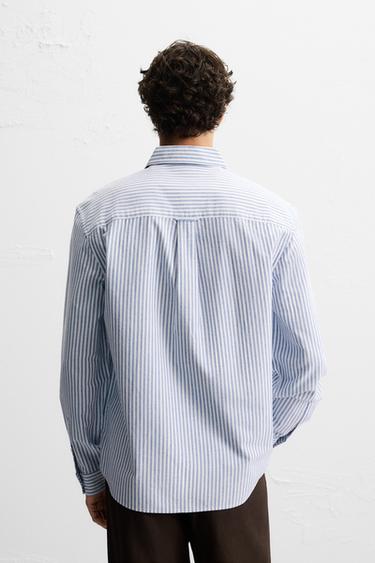 TEXTURED OXFORD SHIRT - White / Sky blue by Zara - Image 2