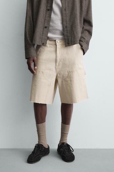 برمودا RELAXED FIT بجيوب نجار - صخري الخاص بـ Zara