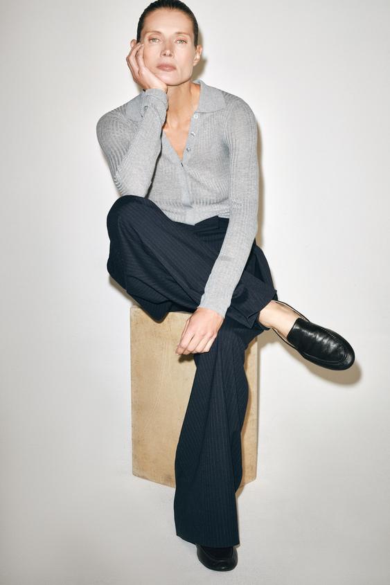 FLAT LEATHER SHOES - Black by Zara - Image 0