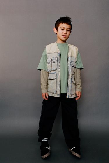 COLETE DENIM COM EFEITO DESGASTADO - Areia da Zara