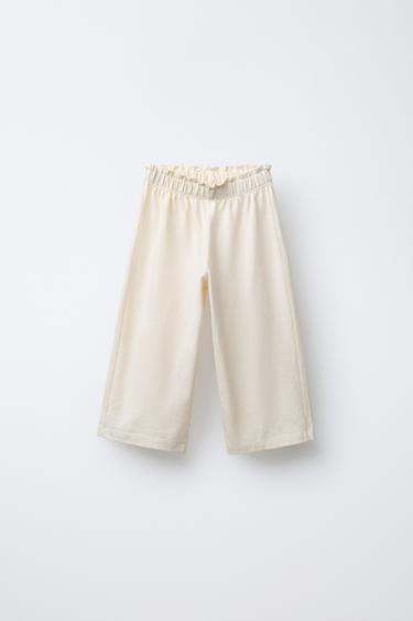 PANTALÓN CULOTTE FELPA - Crudo de Zara