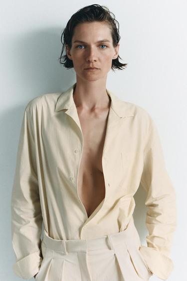 ZW COLLECTION SHIRT WITH POCKET - Ecru by Zara