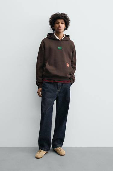 MOLETOM COMBINADO COM CAPUZ AMANDA LOBOS X ZARA - Marrom da Zara - Imagem 0