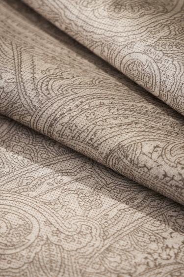 CAPA DE EDREDOM DE CETIM PAISLEY - Cinza-claro da Zara