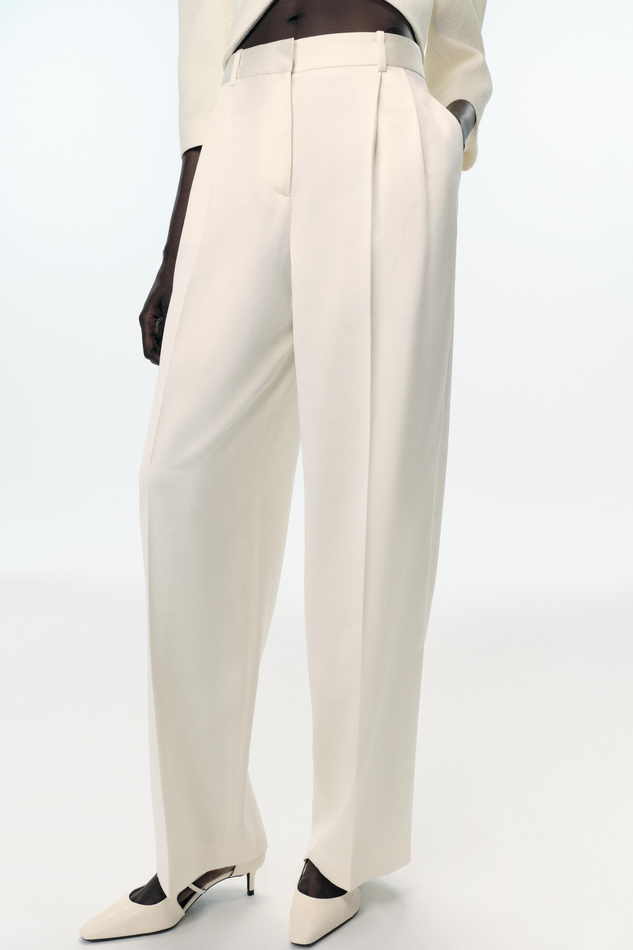 レディース　ズボン　ホワイト　新品 レディースのスラックス（ホワイト/白色系）ファッション通販