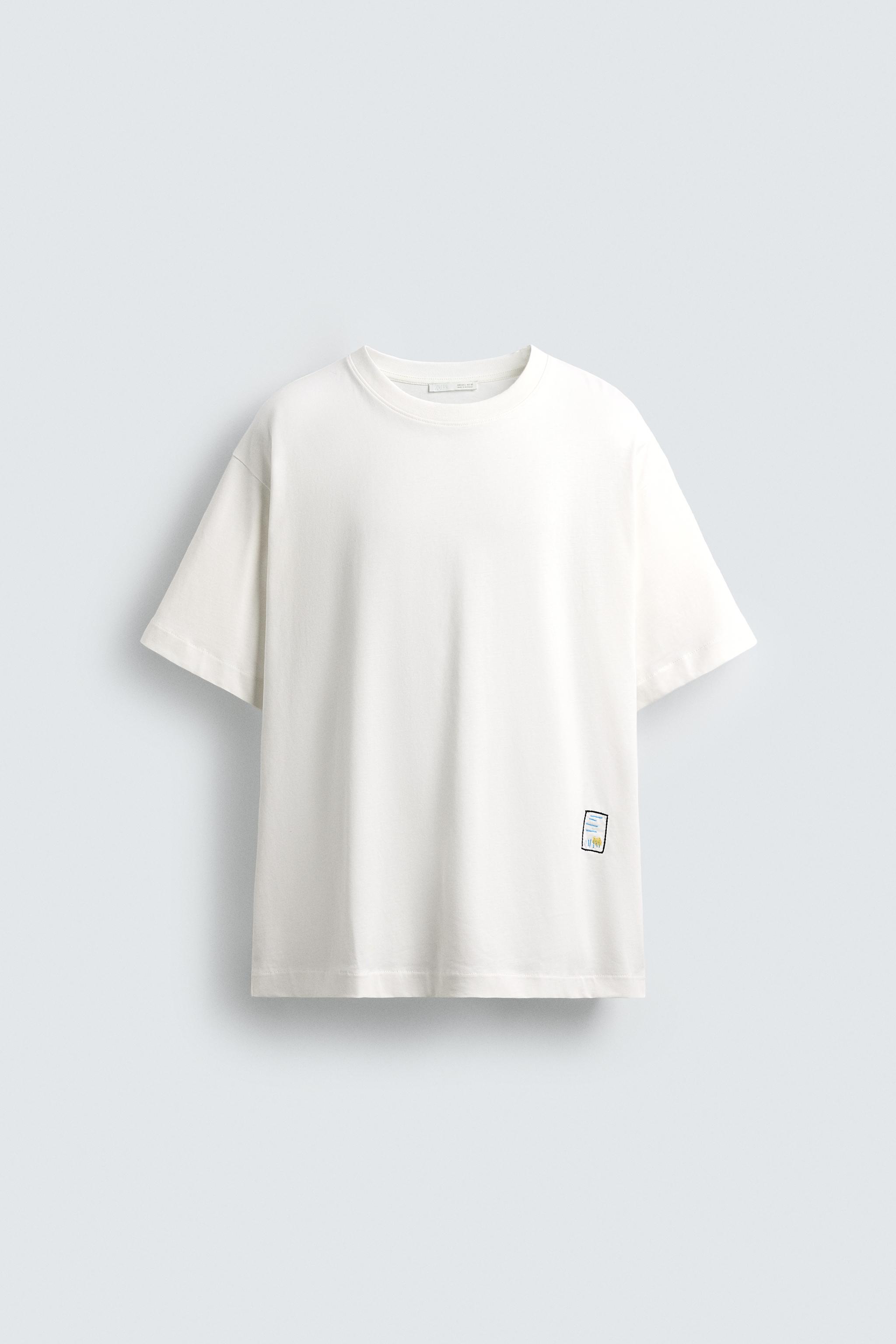 Contrast T-Shirt Sサイズ CONTRAST PATCH T-SHIRT - White | ZARA United States