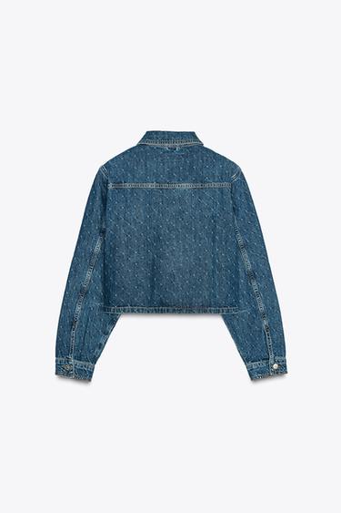 CROPPED DENIM SHIRT - Mid-blue by Zara