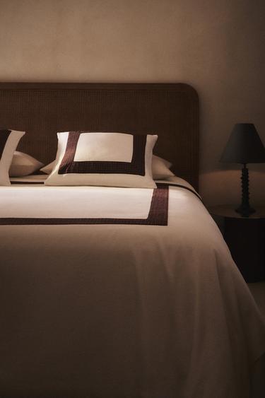 FUNDA NÓRDICA LINO CENEFA NAVIDAD - Crudo de Zara