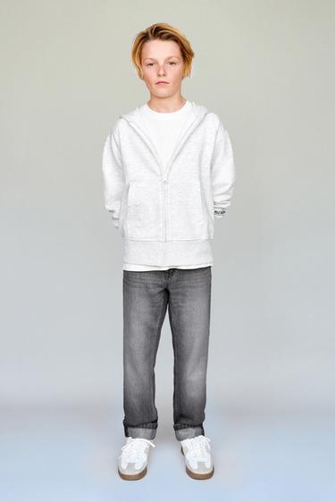 STRAIGHT-LEG JEANS - Mid-grey by Zara