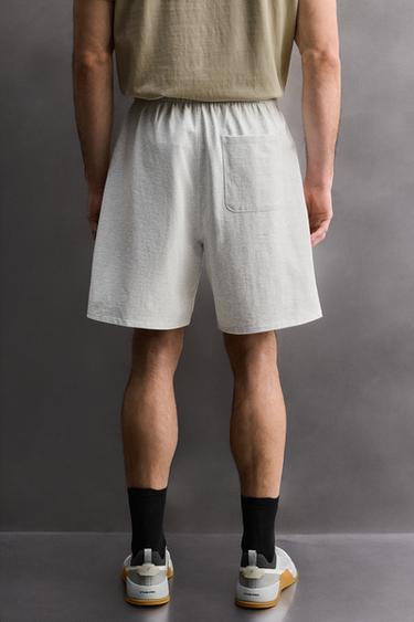 SHORT DE JOGGING EN COTON 9" - Gris chiné de Zara - Image 2