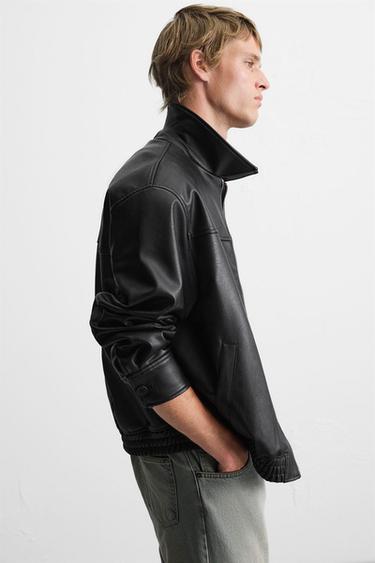 BLOUSON BOMBER MATIÈRE SYNTHÉTIQUE - Noir de Zara - Image 4