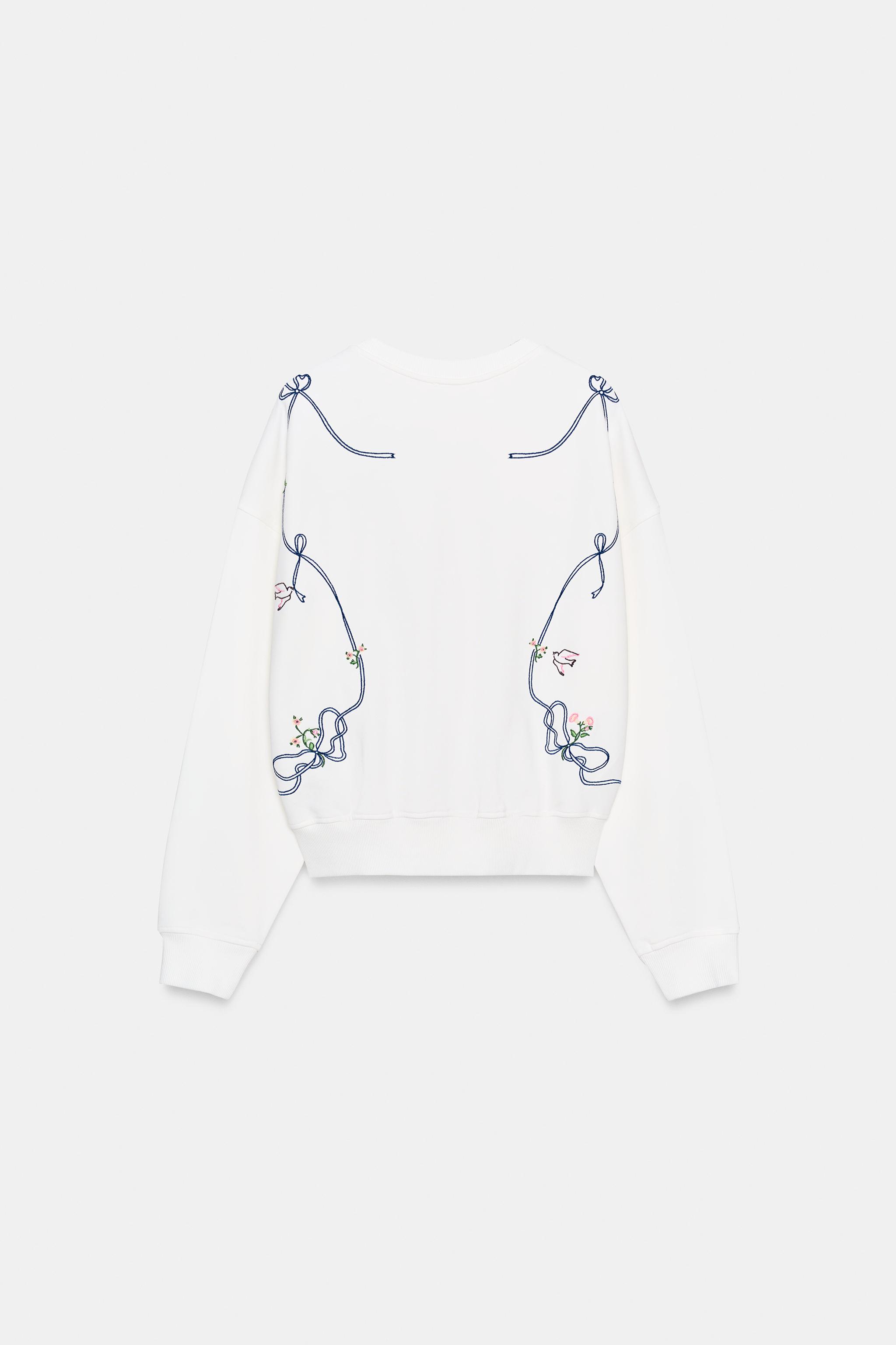 EMBROIDERED FLORAL SWEATSHIRT