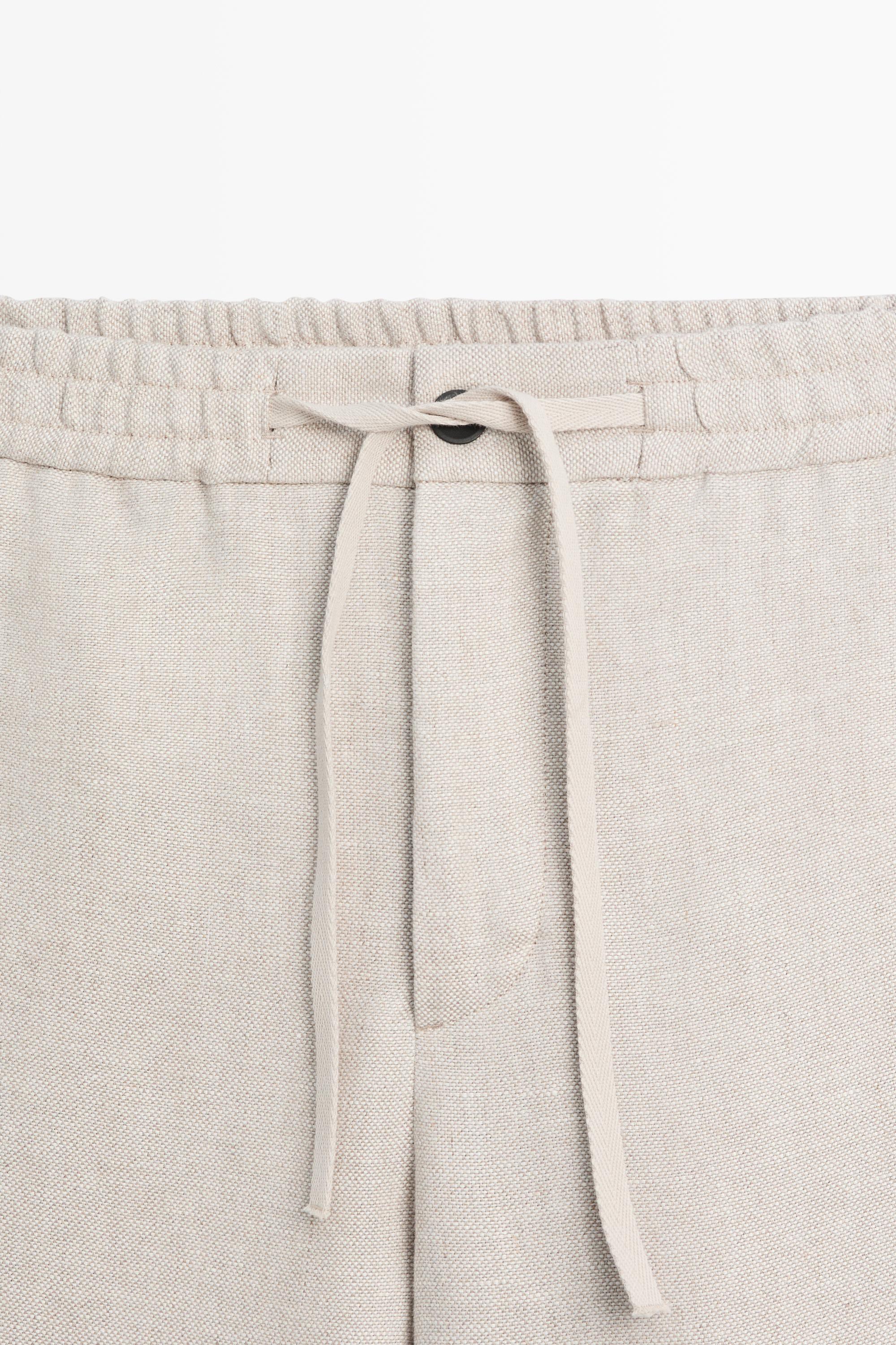 100% linen textured co-ord pants - Ecru | ZARA United States