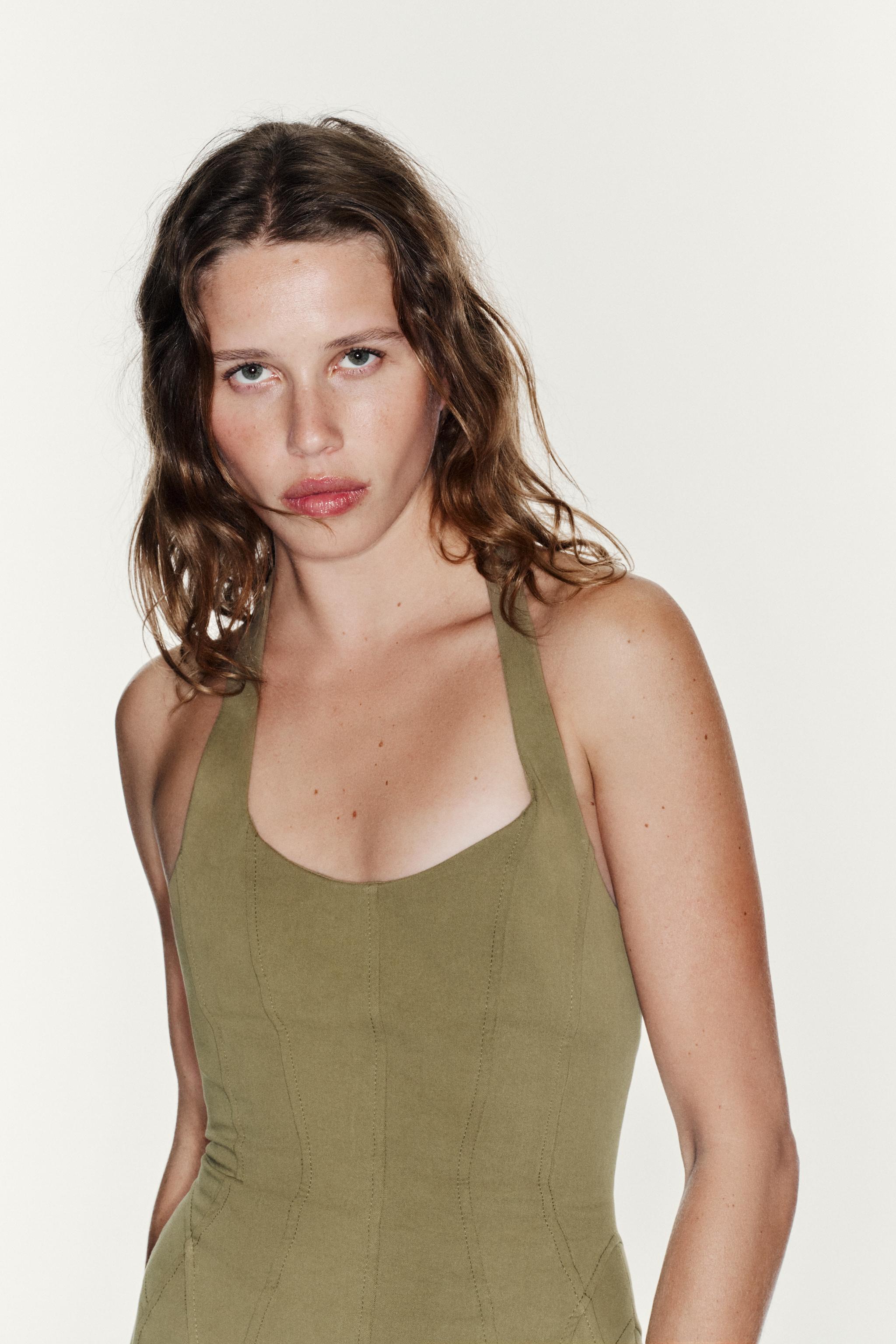 Zara HALTER YAKA KISA ELBİSE görsel 3