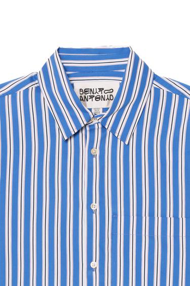 RELAXED FIT STRIPED SHIRT - Blue / Indigo by Zara - Image 4