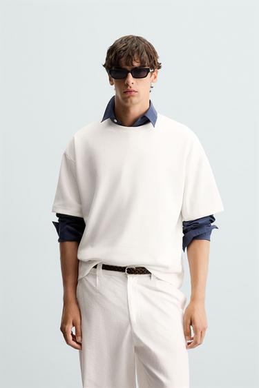 MOLETOM COM ESTAMPA EM RELEVO - Branco da Zara