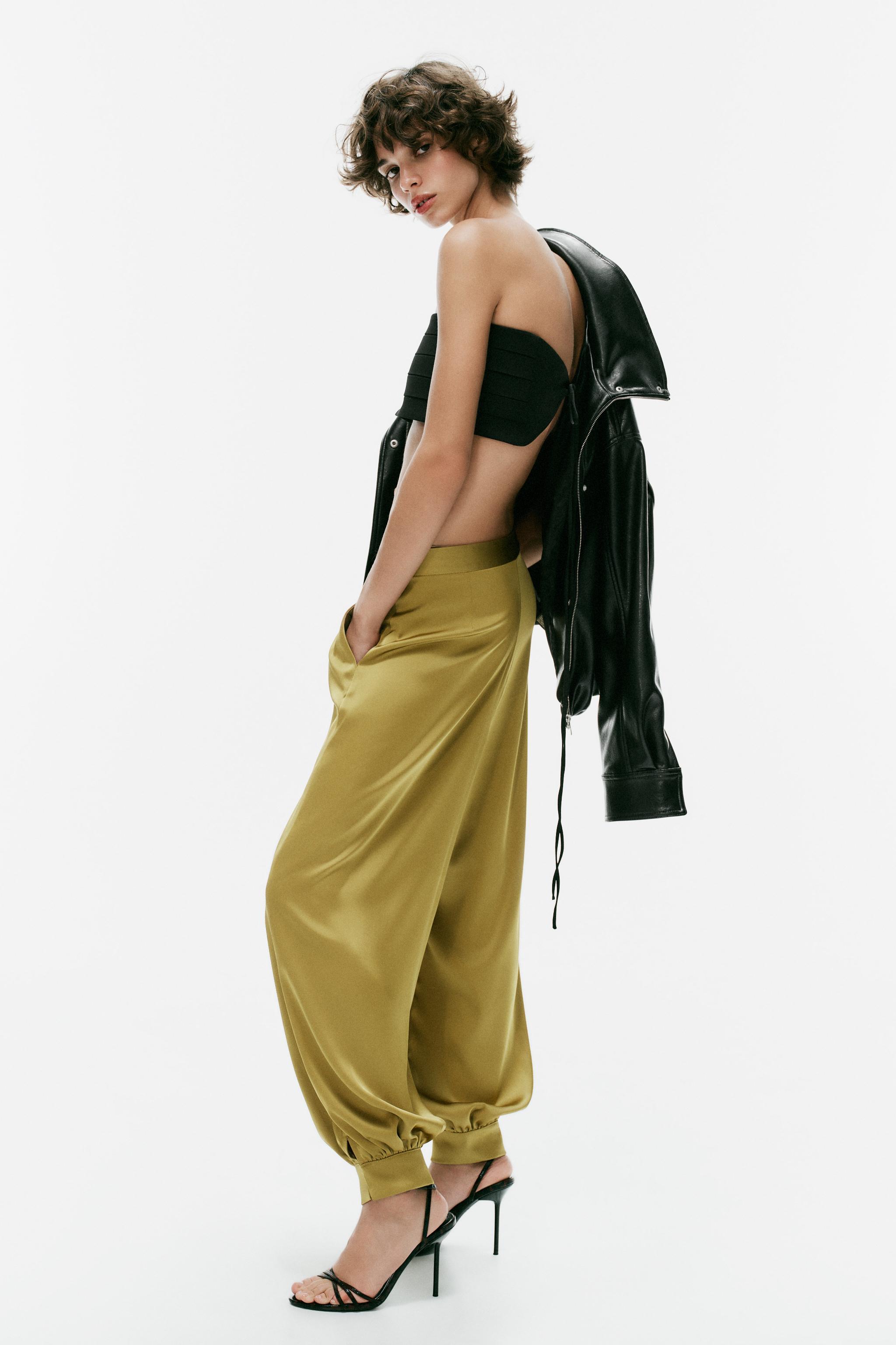 ANIMAL PRINT SATIN PANTS — Oil