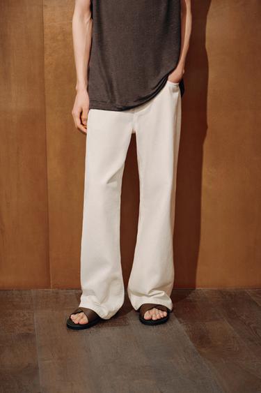 BAGGY FLARE FIT JEANS - Oyster-white by Zara