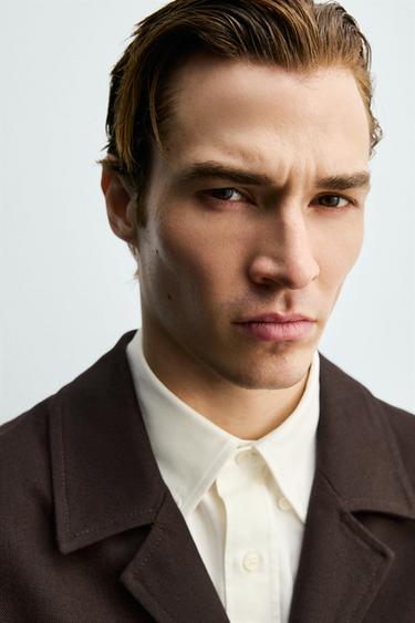 SURCHEMISE STRUCTURÉE EN TWILL - Grenat de Zara - Image 6