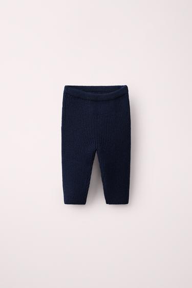 100% WOOL RIBBED LEGGINGS CREATED BY CARAMEL LONDON X Zara - Navy blue by Zara