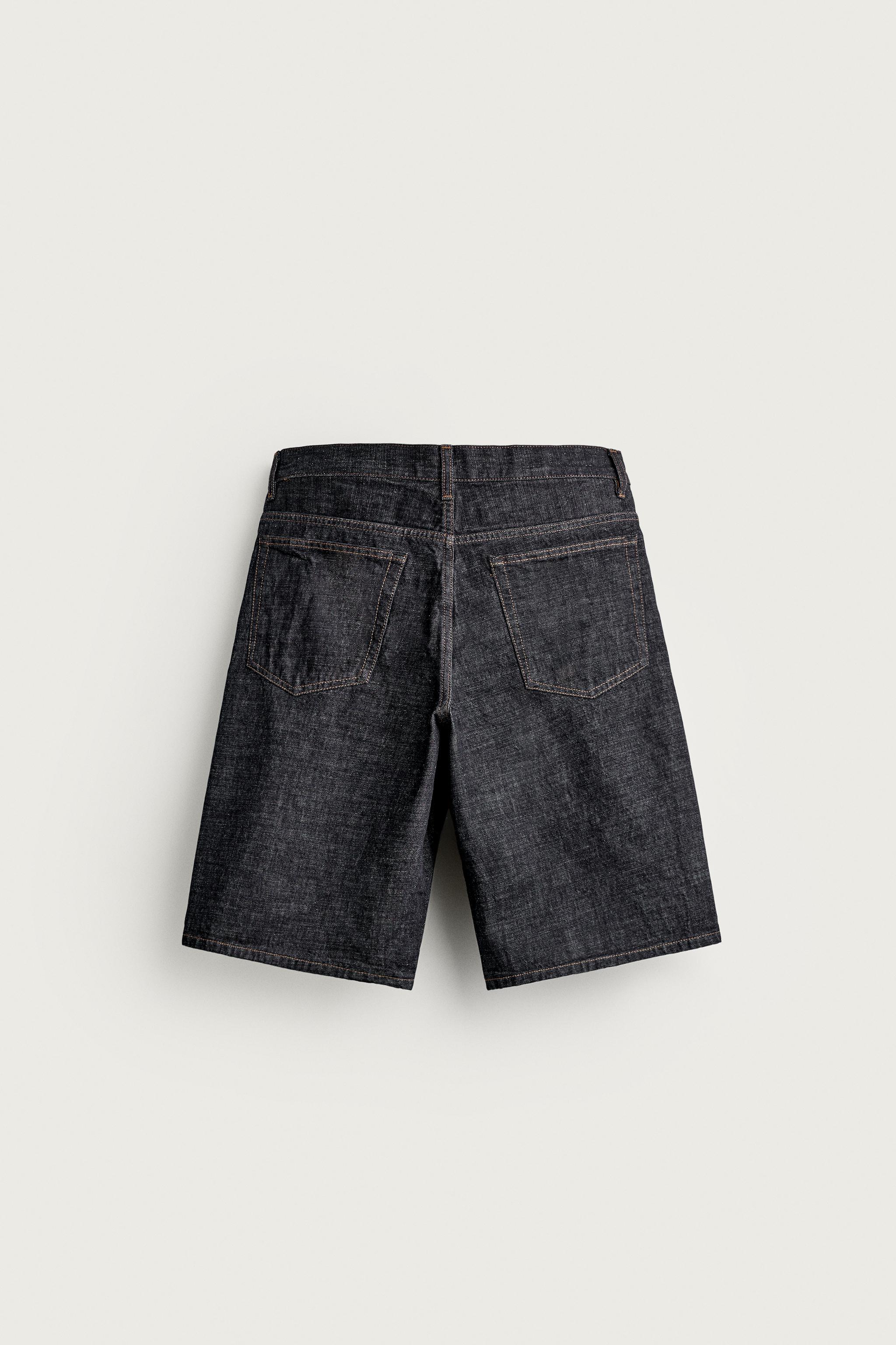 BAGGY FIT DENIM SHORTS - Indigo | ZARA Canada