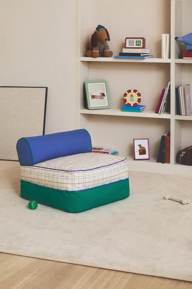 KINDER BODENPOUF BAUMWOLLE KAROS - Bunt von Zara