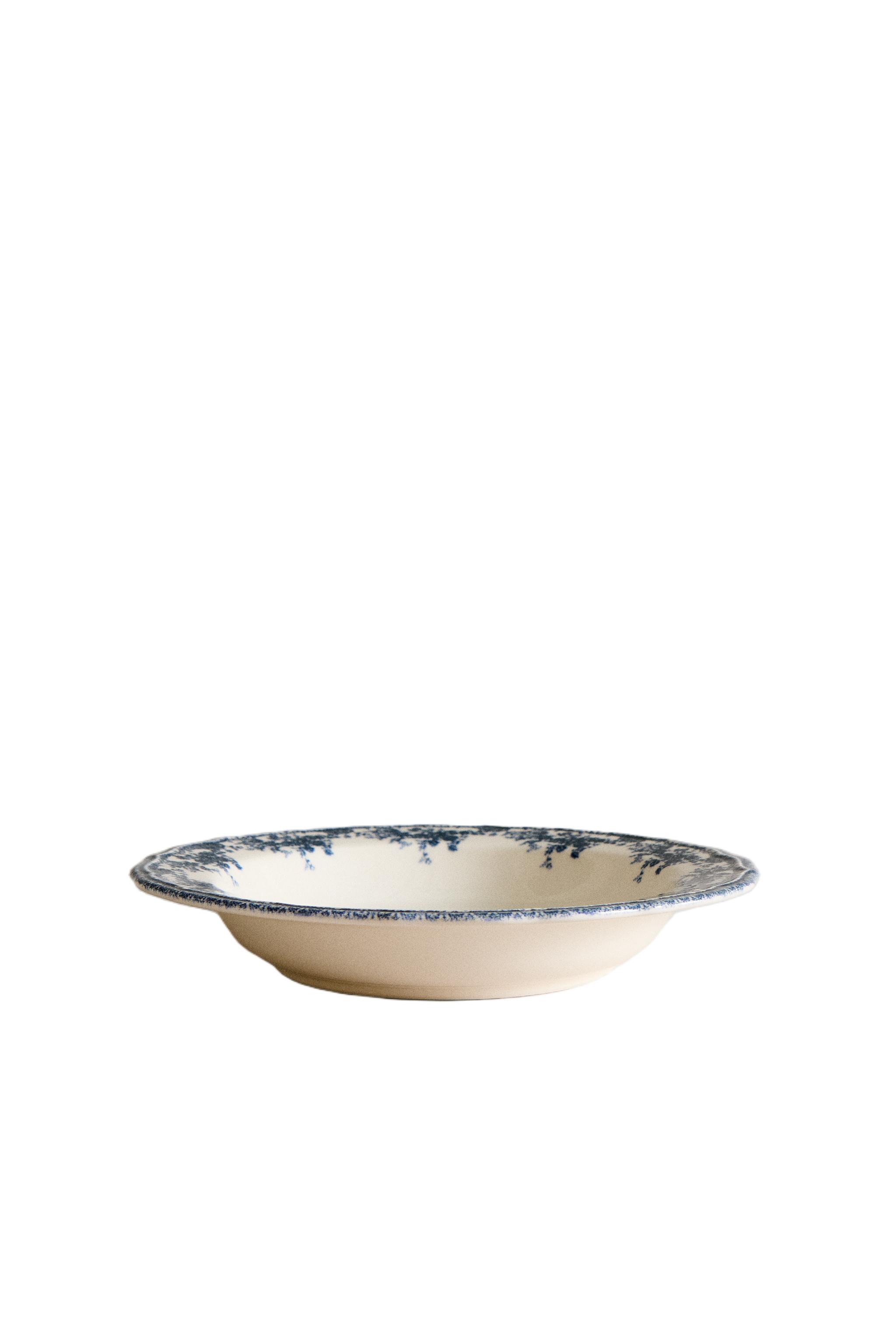 FLORAL EARTHENWARE SOUP PLATE