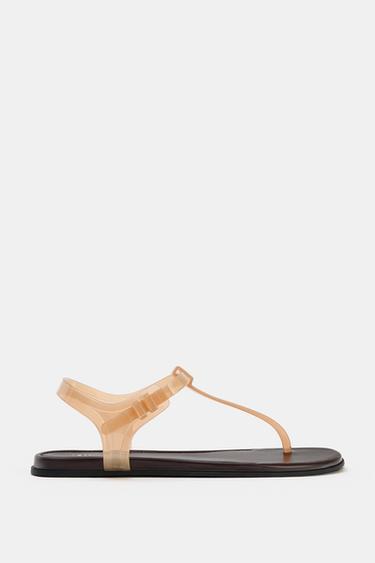 Zaras JELLY-SANDALER MED REMMAR - Mörkt rostad