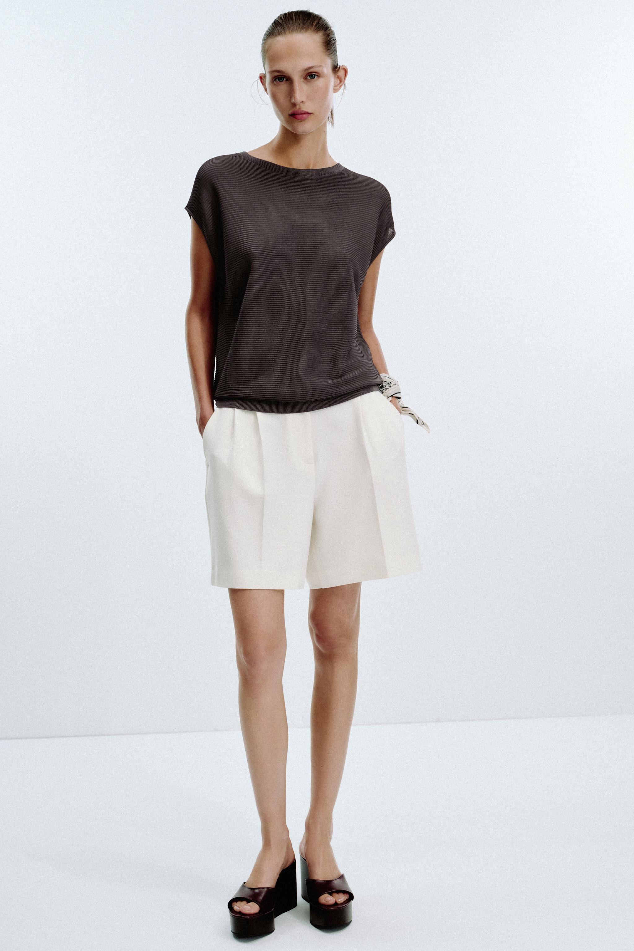 トップス REST&RECREATION RIB KNIT TOP_NAVY SLEEVELESS RIB KNIT TOP - Brown | ZARA United States
