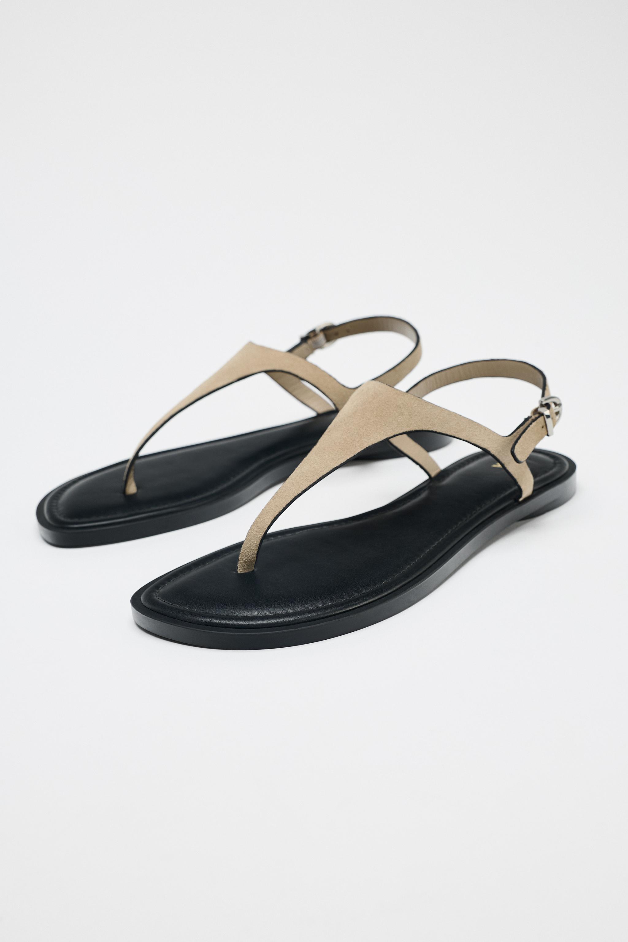 LEATHER BUCKLE STRAP SANDALS