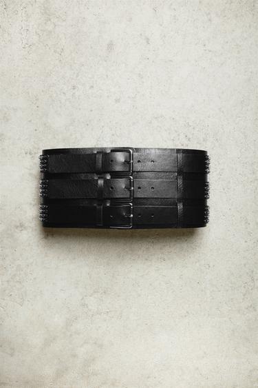 LEATHER STUDDED CUMMERBUND BELT LUDOVIC DE SAINT SERNIN x ZARA - Black by Zara