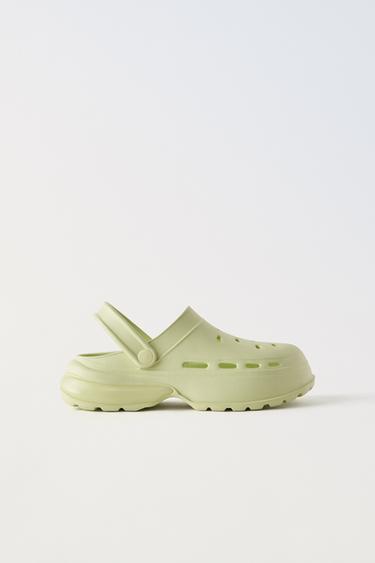 AIR CUSHION CLOGS - Lime Green by Zara