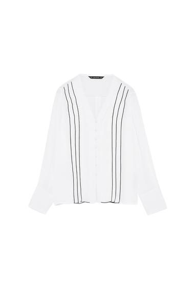 SHIRT WITH CONTRASTING TRIMS