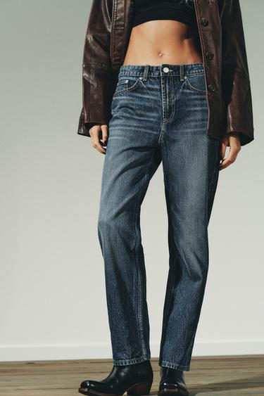 JEANS TRF MOM FIT TIRO ALTO - Marino de Zara